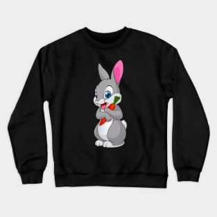 Carrot Delight - Adorable Bunny Holding a Carrot Crewneck Sweatshirt